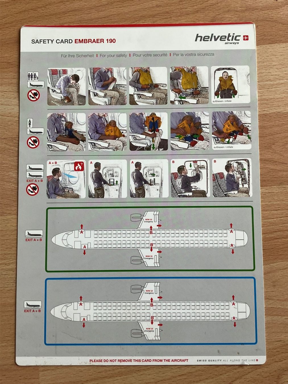 Cartoline: Helvetic Embraer 190  Safety Card – Usato da Zürich venduto da Classic_Collection_Zurich