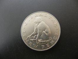Gibraltar 25 New Pence 1971 - Berberaffe