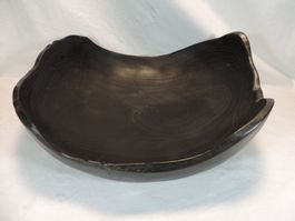 schöne, schwarze Teakholz Schale, grosse Dekoschale