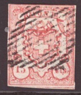 Tutti i francobolli: # 21 --- RAYON III KLEINE ZIFFER – Usato da Dübendorf venduto da Piero2