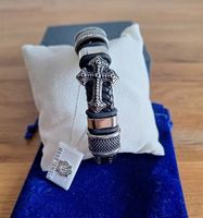 Rebel Jewels Herren Armband Leder mit Kreuz, Neu!