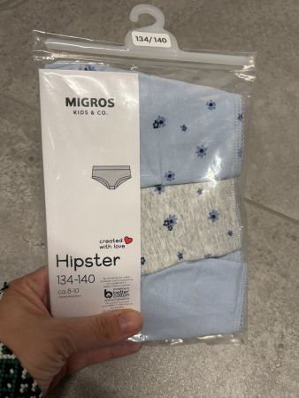 Lot de 3 culottes hipster taille 8-10 ans 134 - 140 neuf