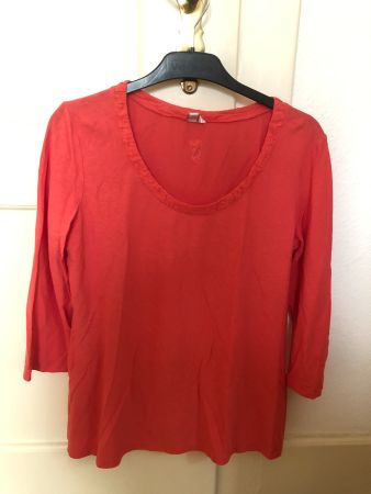 European Culture Bluse XL 100% Baumwolle Rot 3/4-Arm