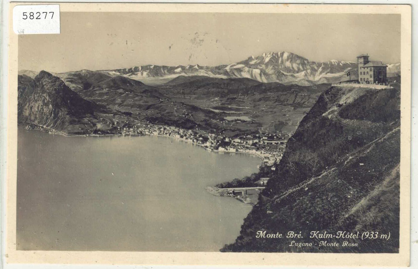 Cartoline postali: Monte Bre - Kulm-Hotel - Lugano – Usato da Ettingen venduto da Kartenplanet