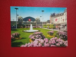 Basel Bahnhof Tram Hotel Jura um 1970
