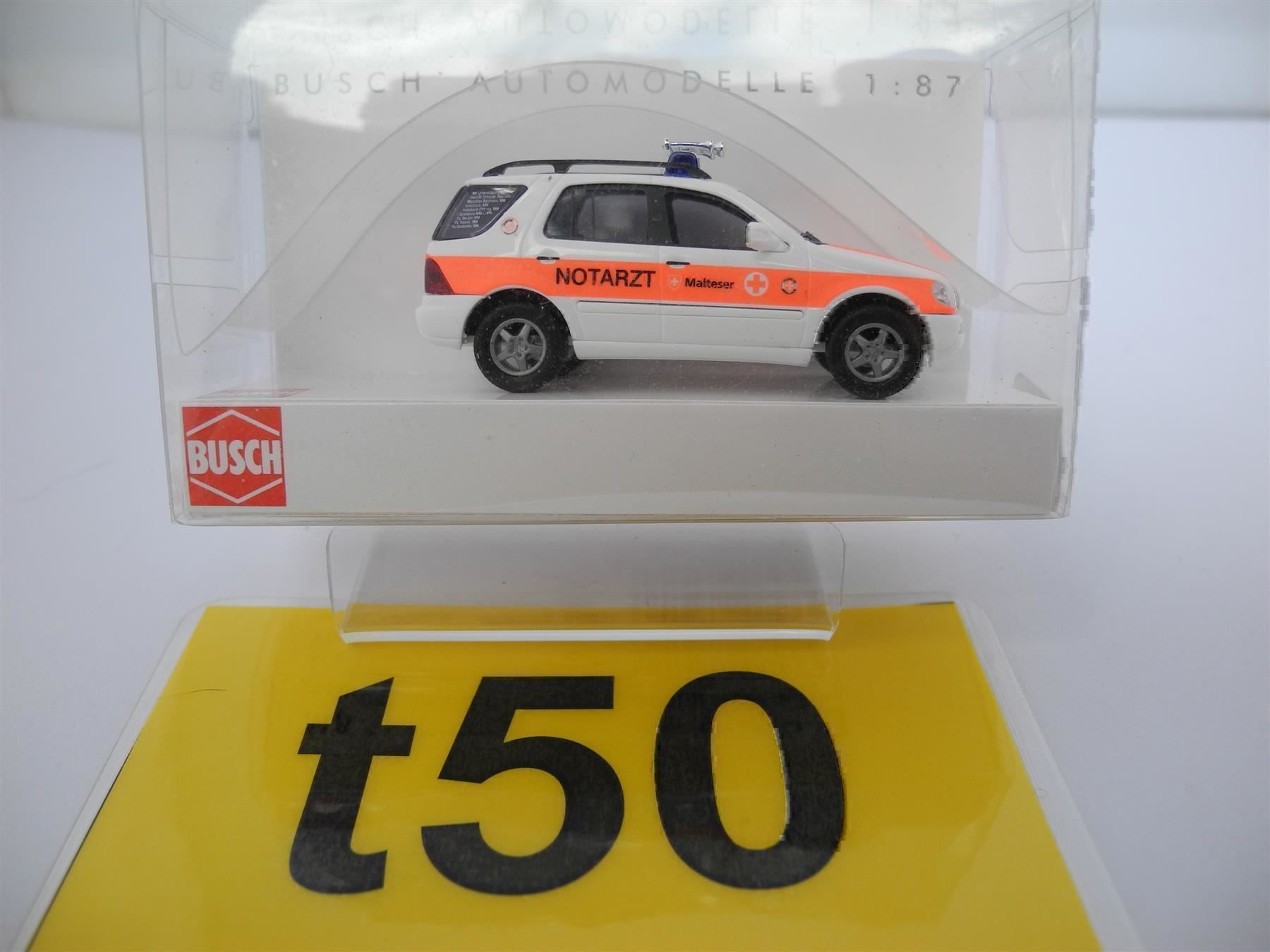 Busch Modellini d'auto: Busch 48533 "Malteser Notarzt", Nr. t50 – Nuovo e nell'imballaggio originale da Kottwil venduto da Crazyrolf