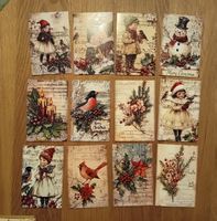 Weihnachtskarten Set Vintage Motiv 12 Stück neuwertig