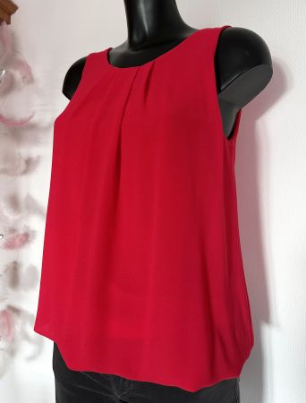 Gr M raffiniertes Chiffon Top mit Spitze (Rücken)