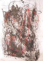 Gr. Acryl Gemälde auf Papier: Besenmalerei