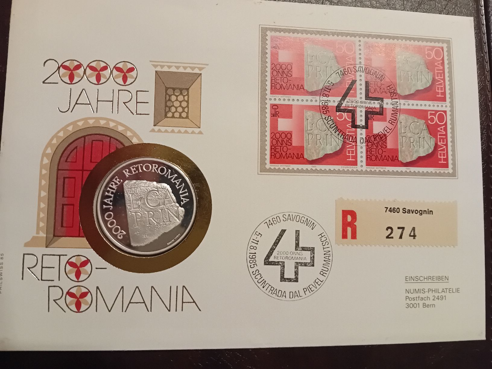 Medaglie: Numisbrief mit Silbermedaille Retoromania – Nuovo (secondo la descrizione) da Muralto venduto da Alex1912