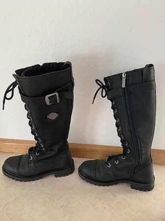 Dame Motorrad Lederstiefel HARLEY