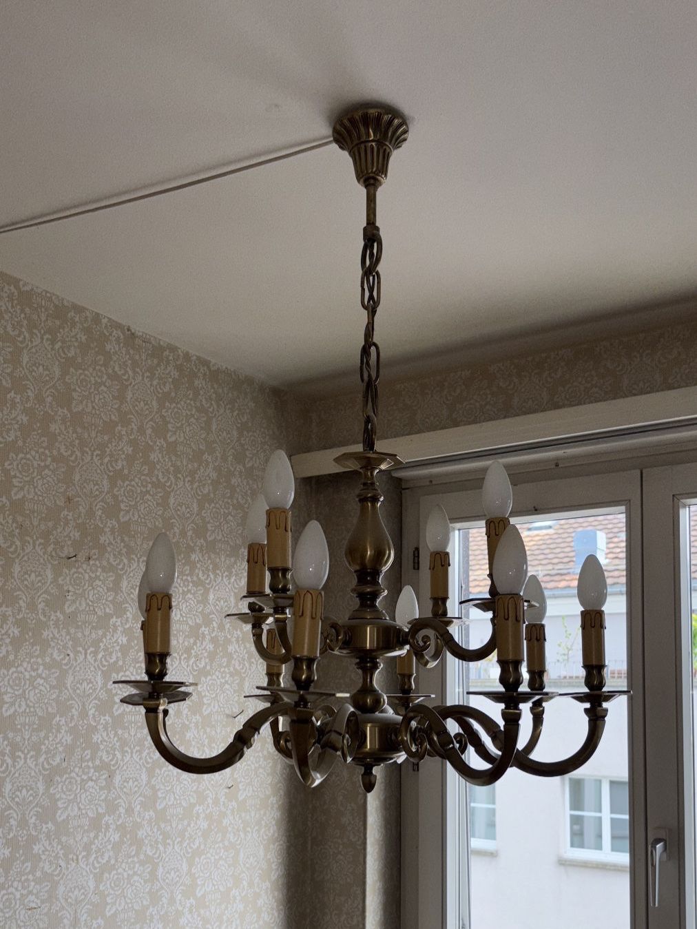 Portacandele: Elegante Messing Kronleuchter antik – Usato da rheineck venduto da Neshi06 2