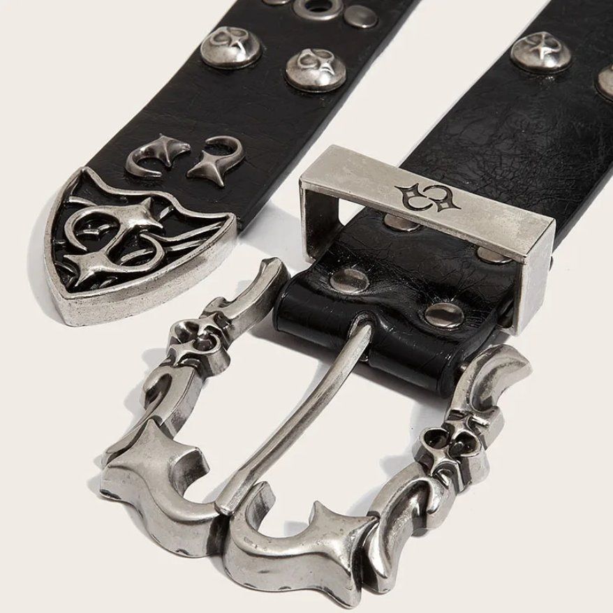 Cinture: Rivert Gradient Black Gothic Punk Belt - Ceinture gothique – Nuovo e nell'imballaggio originale da Lausanne venduto da FASHION-WORLD-SHOP 3