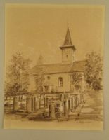 KIRCHE VON LINDEN, BERN, ÄLTERE ZEICHNUNG E. HEIMGARTNER