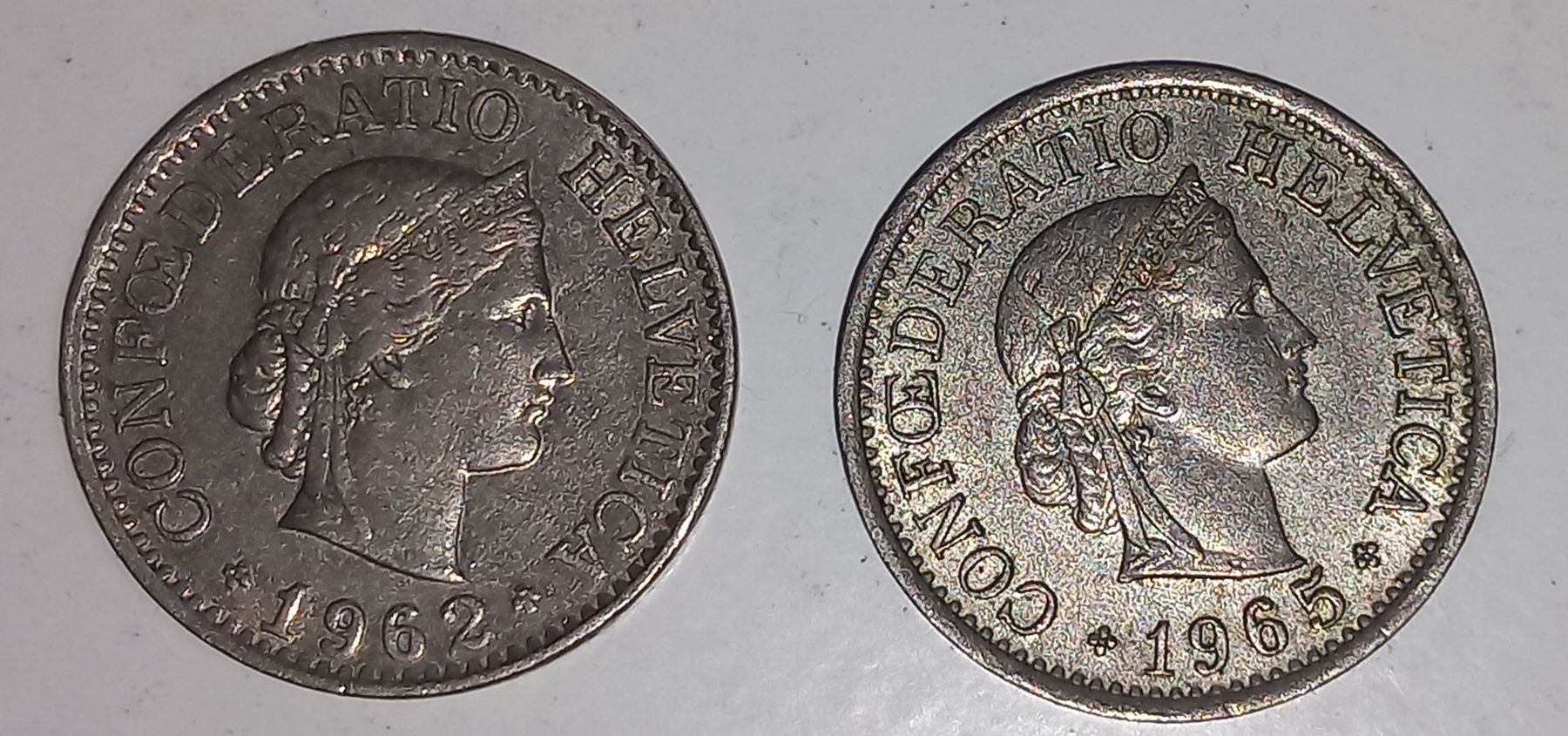 Tutti le monete: 10 Rappen 1962, 1965 – Usato da Balsthal venduto da Marica75