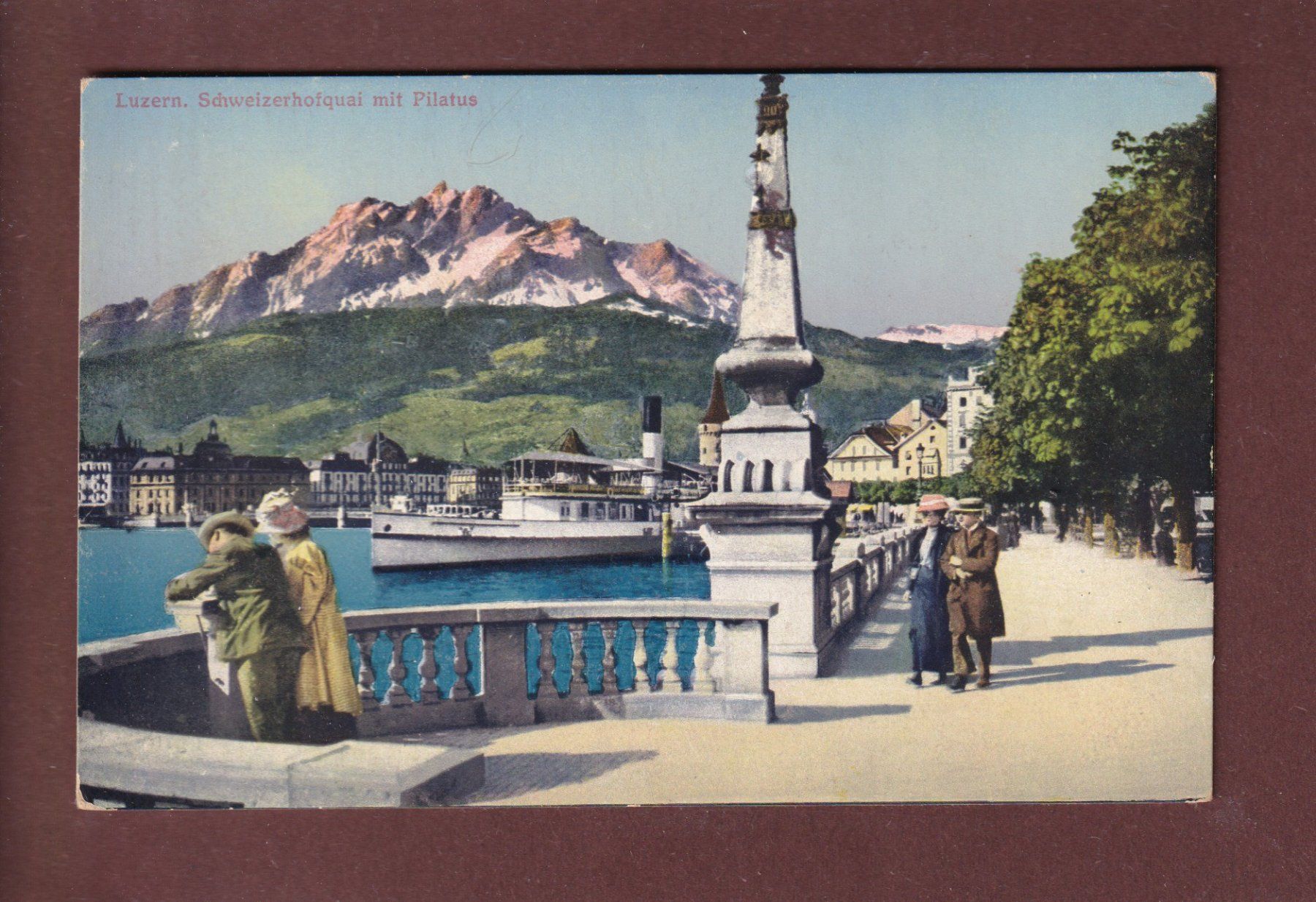 Cartoline postali: LUZERN - Schweizerhofquai - Pilatus – Usato da Pully venduto da nicecards