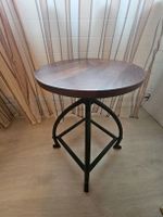 Hocker INDUSTRY, verstellbar mit massiven Sheesham Holz