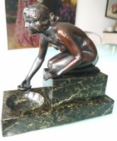 Bronze art nouveau femme à la fontaine