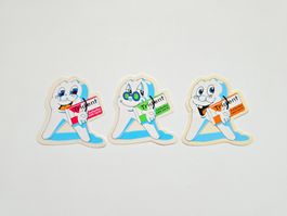 3 alte Trident Sticker / Aufkleber