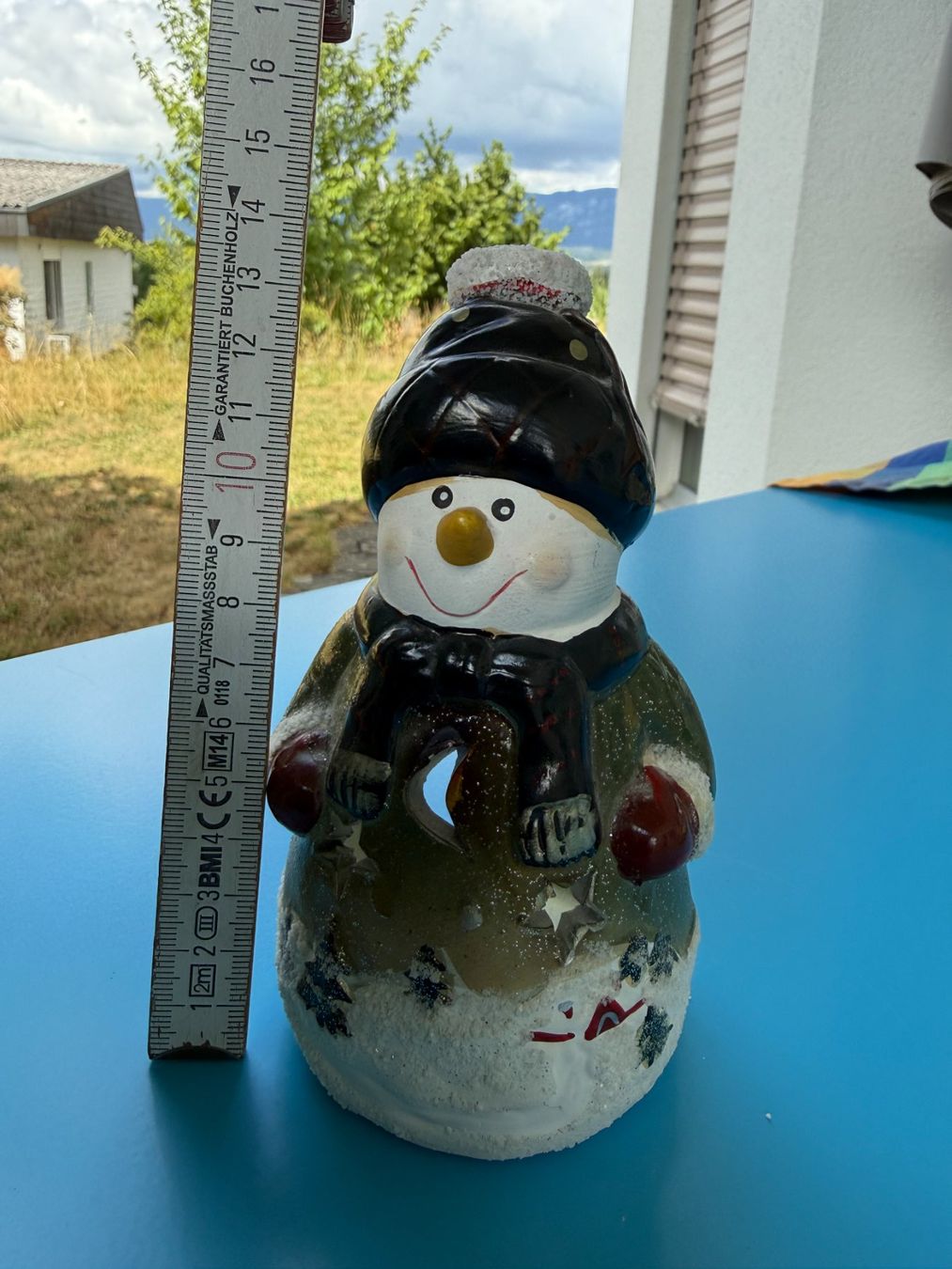 Kerzenständer: KERAMIK  WINDLICHT  TEELICHT  SCHNEEMANN – Gebraucht aus Subingen von ArtBead 8