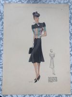 Orig. Farb Blatt Beaux-Arts des Modes,  Originaux Paris 1939