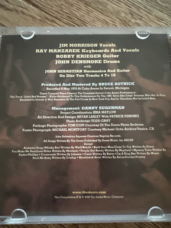 The Doors Live in Detroit, May 8 1970, 2CD Kaufen auf Ricardo