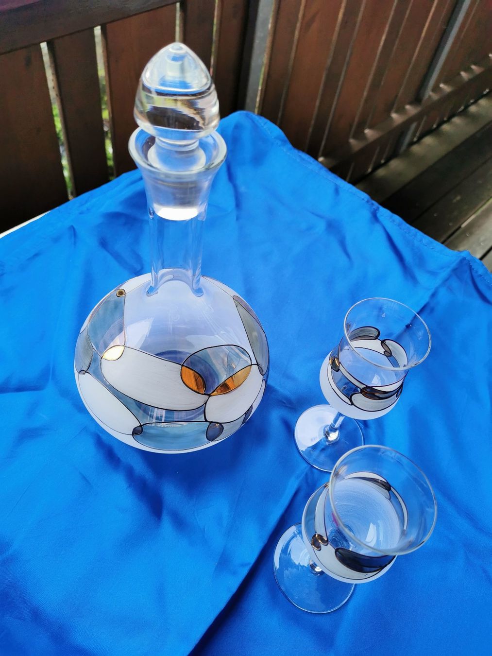 Caraffe: Mundgeblasene Karaffe mit 2 Gläsern – Usato da Filzbach venduto da Sabenasi 4