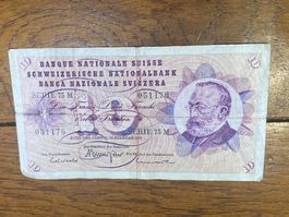 Billet suisse 10.02 1971 banknoten