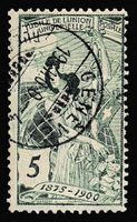 1x CH 1900 77A UPU 5 Rp. grün gestempelt