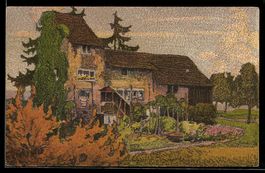 Steindruck-AK Zürich, Enge, Haus zum St