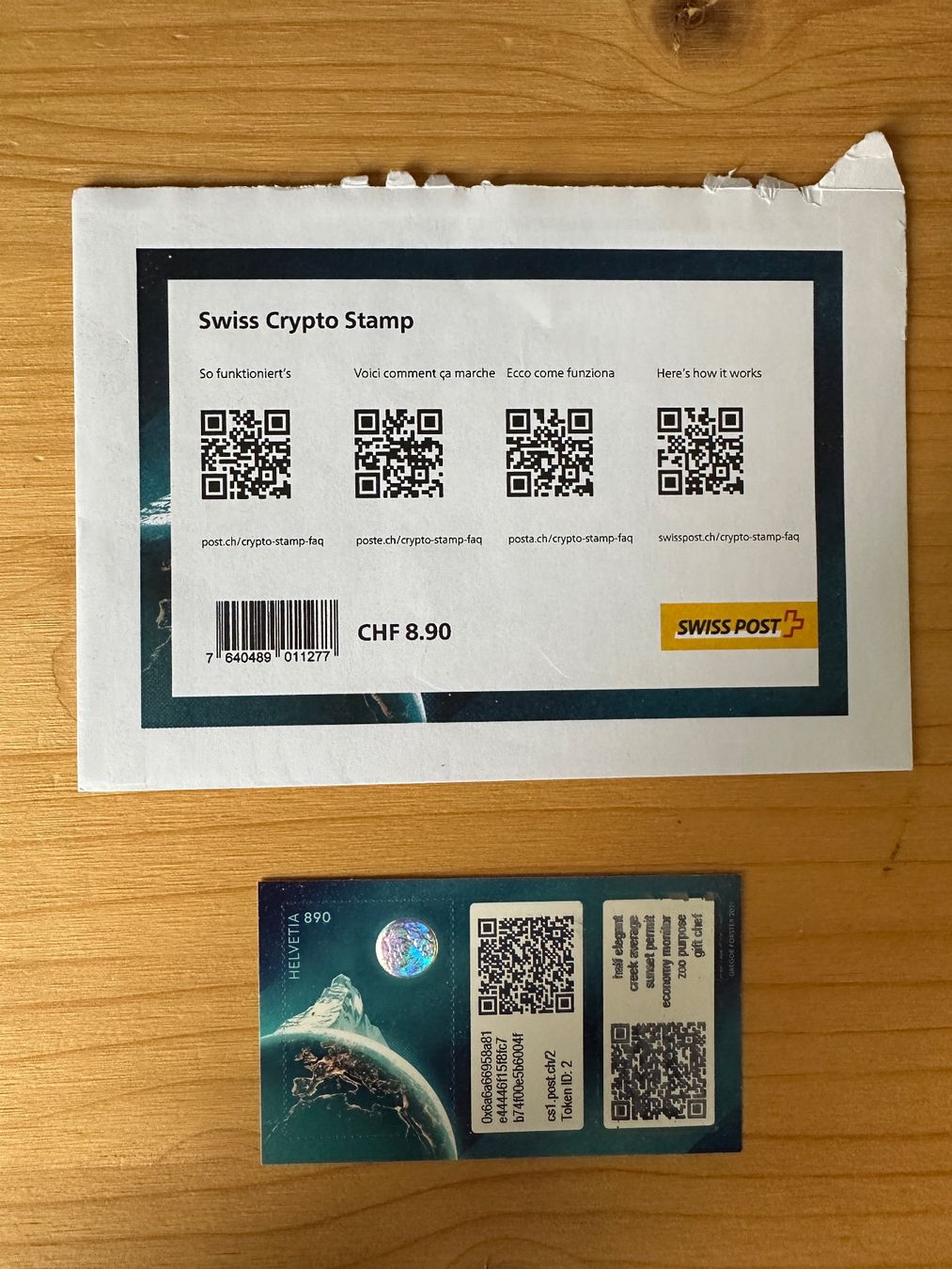 Tutti i francobolli: Swiss Crypto Stamp ID: 2, Dent Blanche – Nuovo (secondo la descrizione) da Meggen venduto da Head_automatica