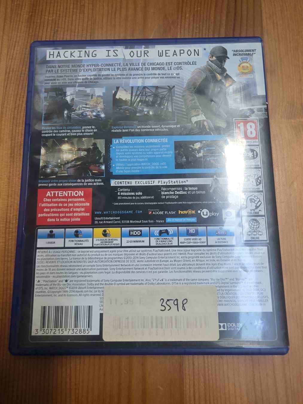 Giochi: Watch Dogs PS4 – Usato da Chavornay venduto da Crash37 1