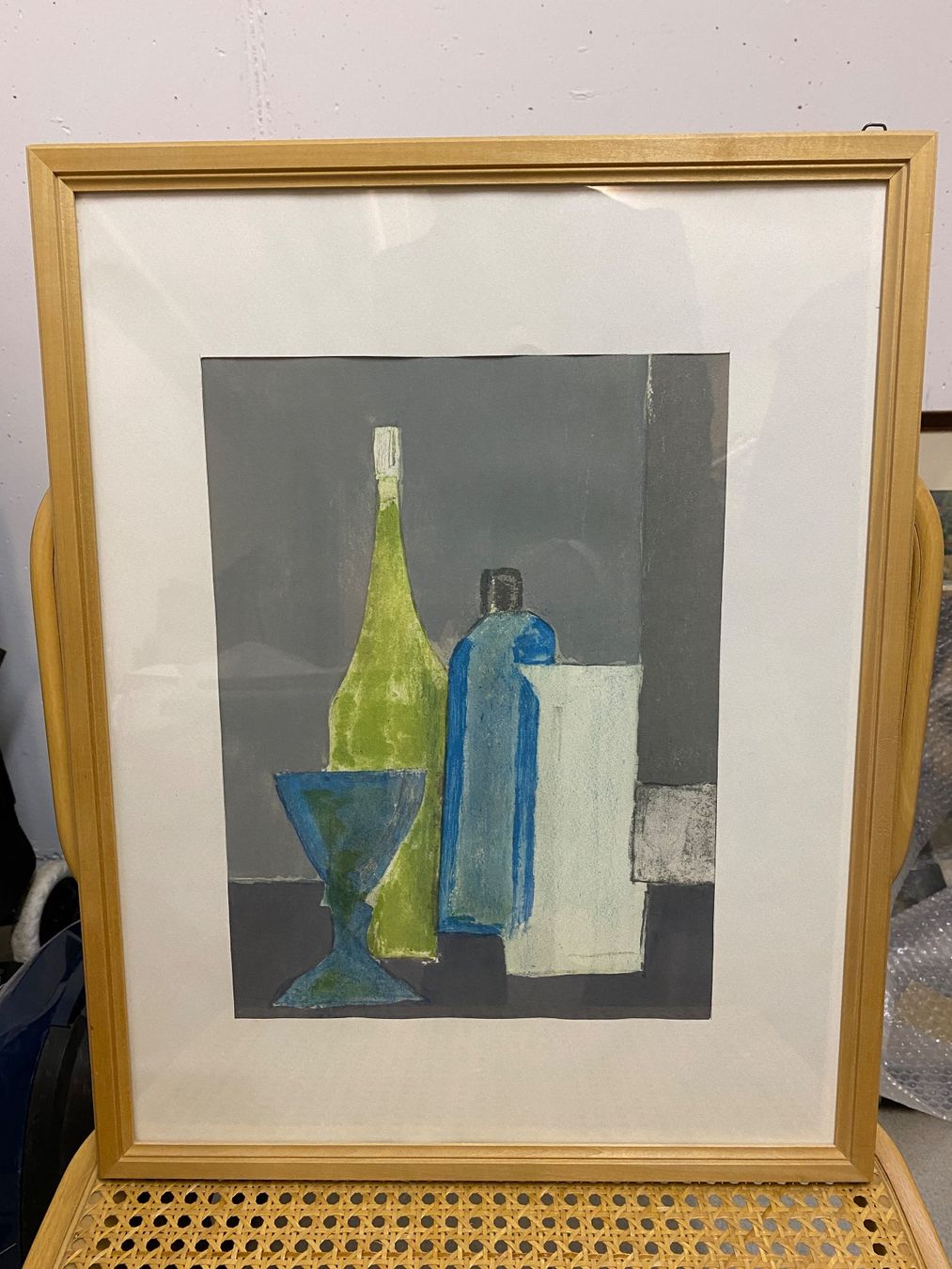 Gemälde: Stilllife mit Flaschen, gerahmt hinter Glas – Gebraucht aus Maur von privat101