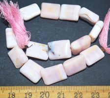 Stein Perlen L-4402 – Rosa Opal Rechtecke 20cm - 13x11x5 bis