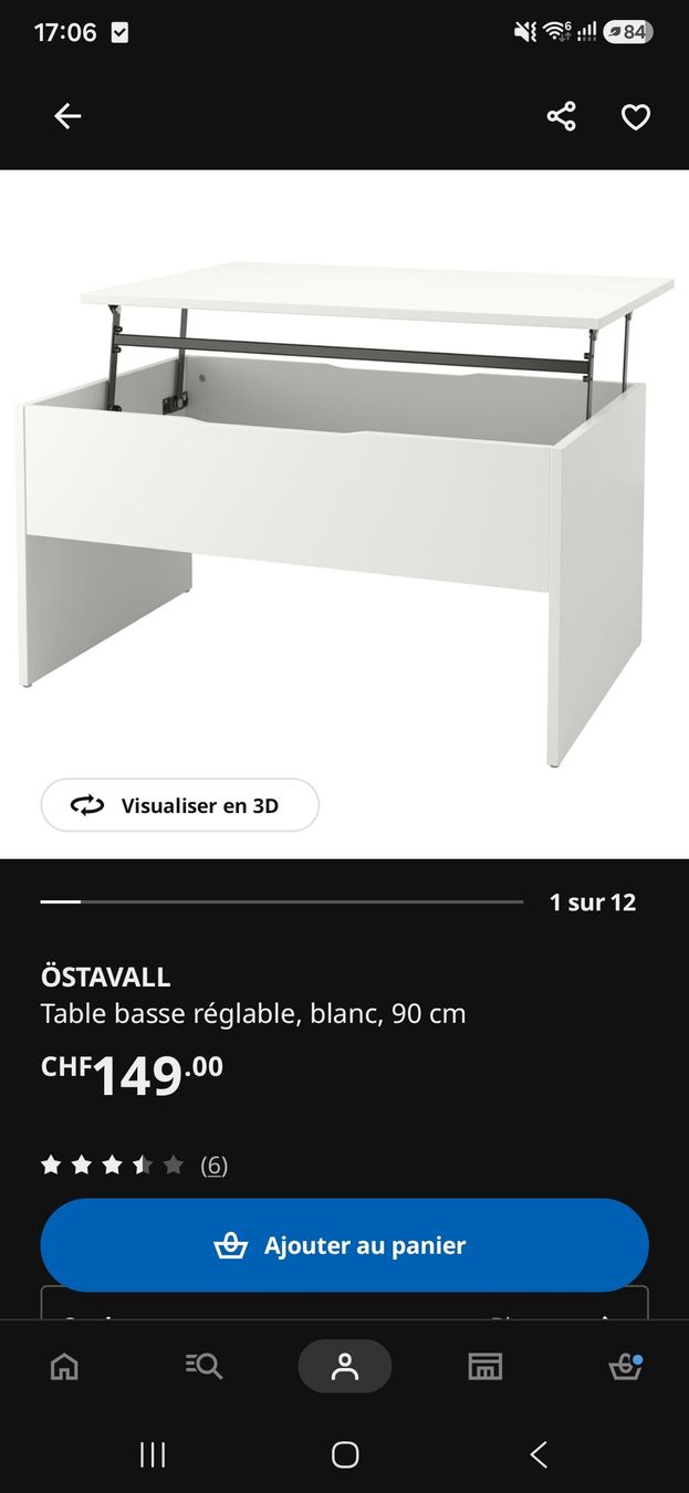 Tische: Table basse ÖSTAVALL blanche 90cm  – Gebraucht aus Lausanne von fel_5jlm 1