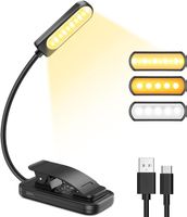 Stufenlos dimmbare LED-Leselampe mit 3 Farbmodi USB C 360°