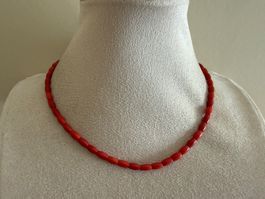Vintage Korallen Kette mit Silber Verschluss 800
