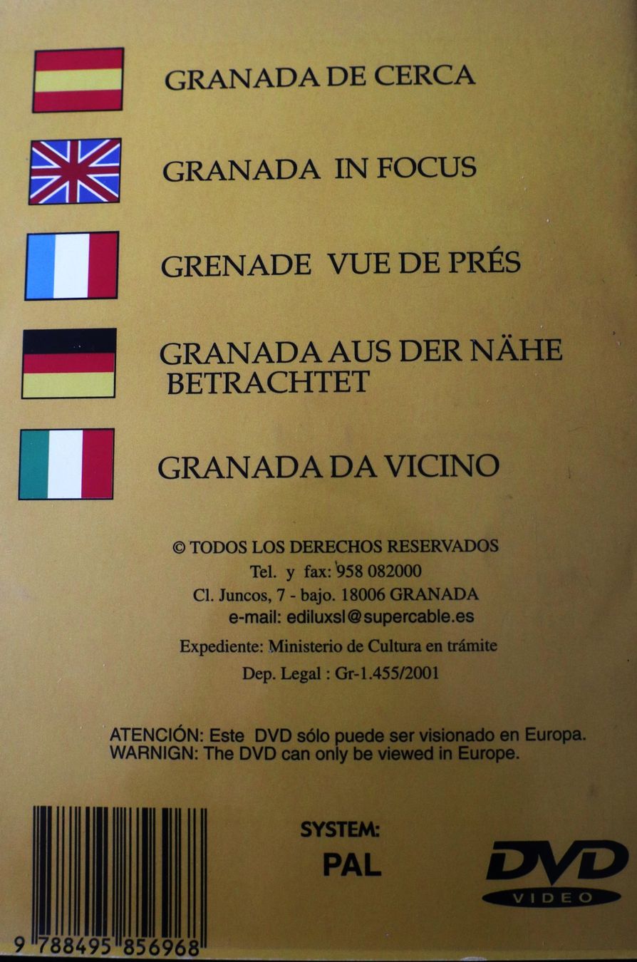 Tutti i DVDs: DVD Granada de Cerca (Granada in Focus) – Nuovo (secondo la descrizione) da Riedikon venduto da gra_r5w8 1
