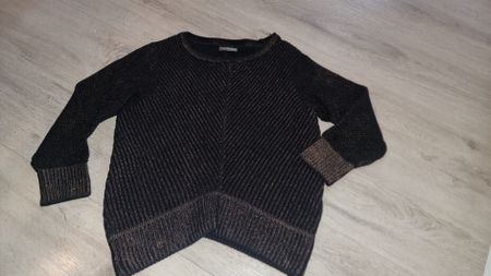 Street One Glitzerpullover schwarz/gold Gr. S M
