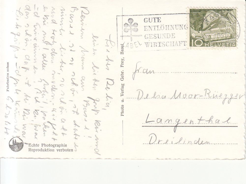 Ansichtskarten: Basel 1956 – Gebraucht aus Bürglen TG von StampGraf 1