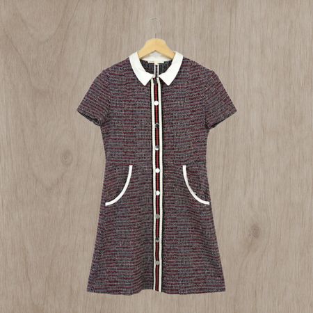 Maje Tweed-Kleid mit Kragen – Gr. M (Maje Size 2) – Top Zust