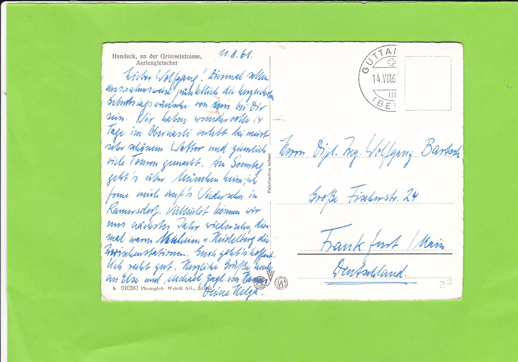 Cartoline postali: Handeck, an der Grimselstrasse-belebt – Usato da St. Peterzell venduto da neckertal 1
