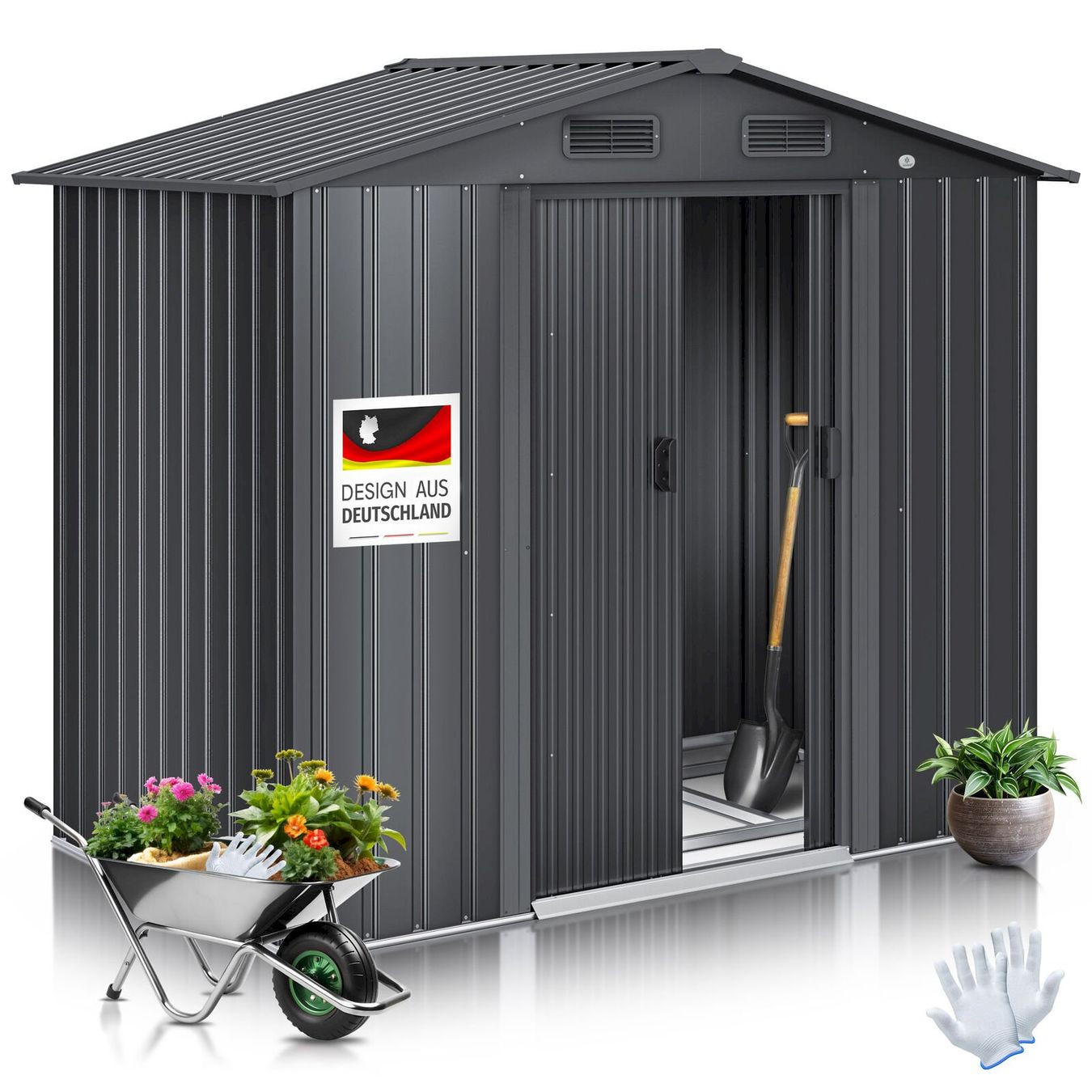 Cabanes de jardin & serres: KESSER XL Gerätehaus anthrazit – Neuf avec emballage d'origine à Bottighofen par zaap