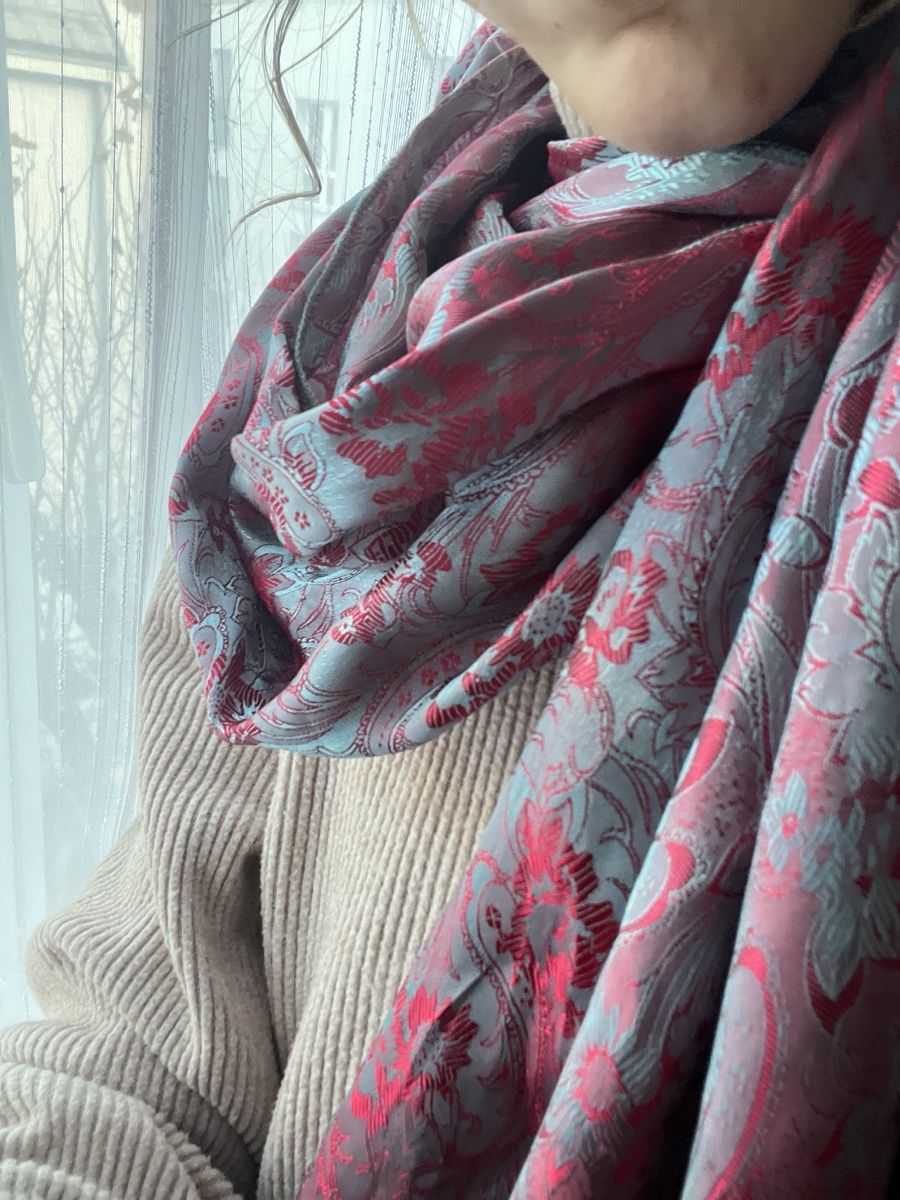 Foulard & Sciarpe: Edler Seidenschal in blau-rot – Usato da Zürich venduto da sheijla 4