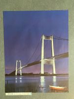 Original Vintage Poster - Brücke bei Nacht (Jütland - Fünen)