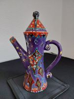 Keramikkanne im orientalischen Stil, signiert, vergoldet
