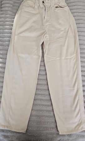 Hose Baumwolle beige elastischer Bund gebraucht