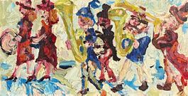 Karl Hosch. Guggenmusik. Öl auf Karton,