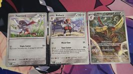 Pokemon Karten: Pawniard, Bisharp, Kingambit - Top Zustand!