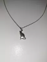 Süsses silberfarbenes Katzen Ohrring und Kette Set